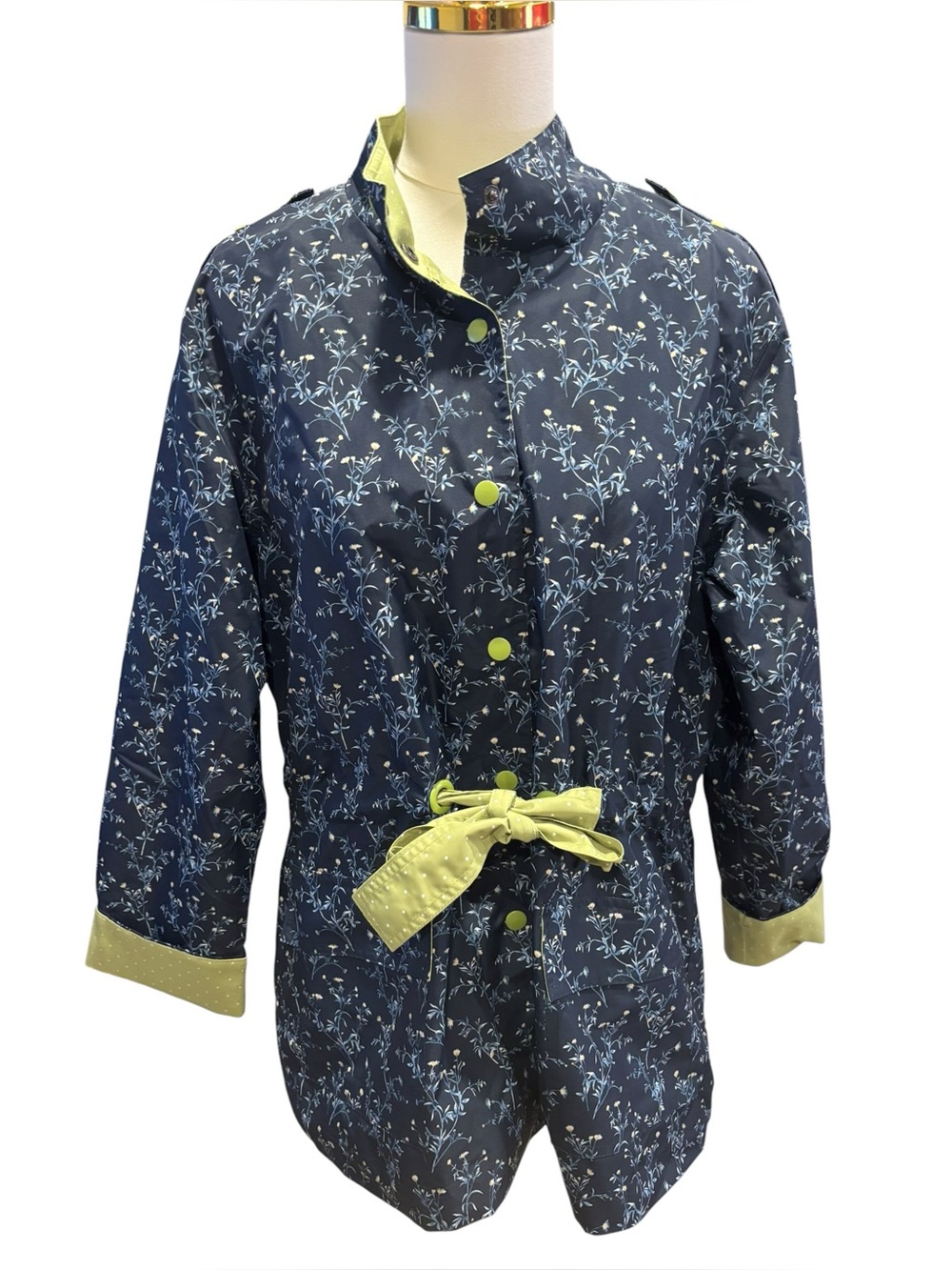 Matilda Jane Floral Lightweight Jacket Tie Waist Snap Front Large
